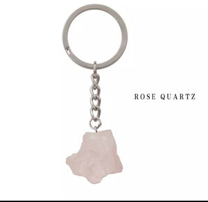 rose quartz keychain
