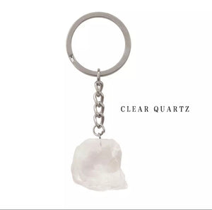 clear quartz keychain