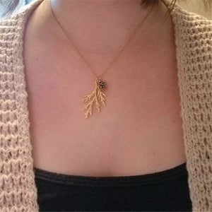 gold birch juniper necklace (925)