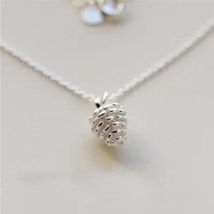 silver pine cone necklace (925)