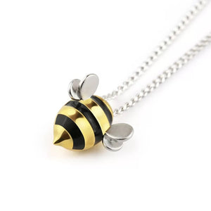 gold and black bee necklace (925)