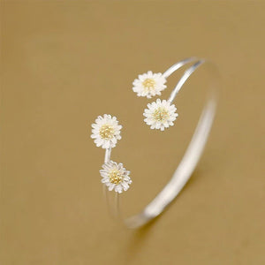 adjustable daisy flower bracelet (925)