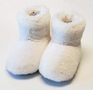 fluffy white boot style slippers