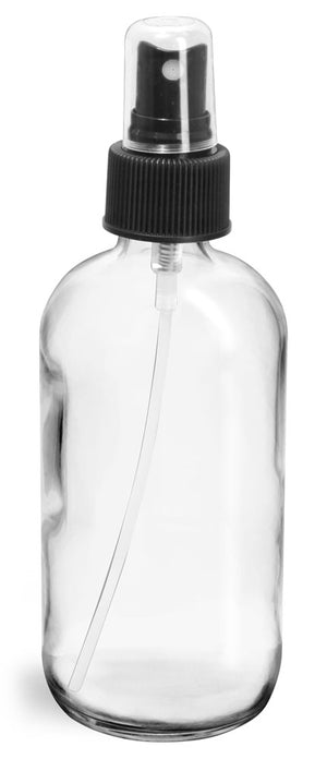 empty glass bottles with spray lids