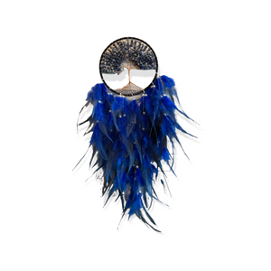 royal blue tree of life dream catcher with lights