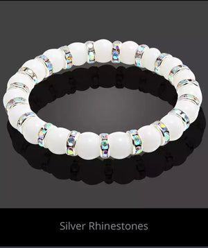 white and silver gem bracelet