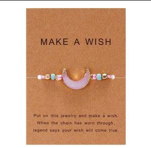 pink crystal moon wish bracelet