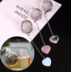 tea strainers with crystal hearts