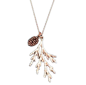 rose gold birch juniper necklace (925)