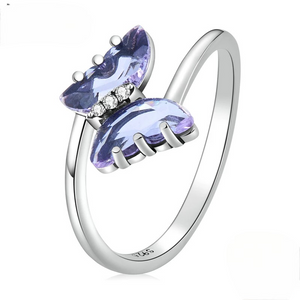 blue butterfly ring 925