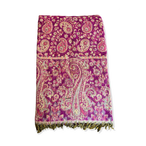 purple nepali paisley shawl