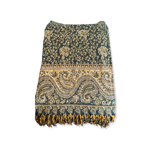 black nepali paisley shawl