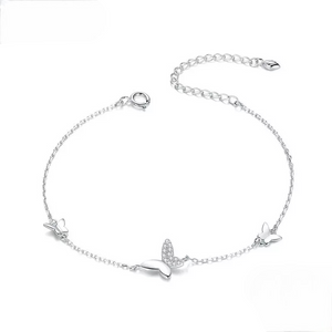 silver sparkle butterfly bracelet 925