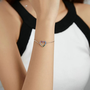 multicolor heart bracelet
