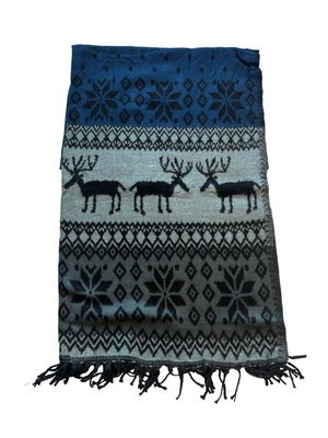 dark blue deer  nepali blanket
