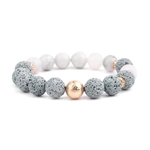 gemstone bracelet with lava stone