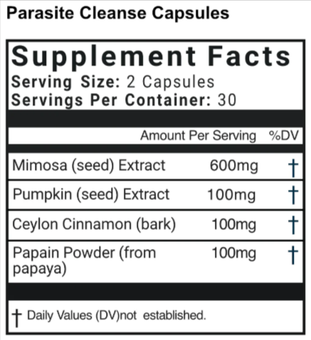Organifi Parasite Cleanse Supplement Facts