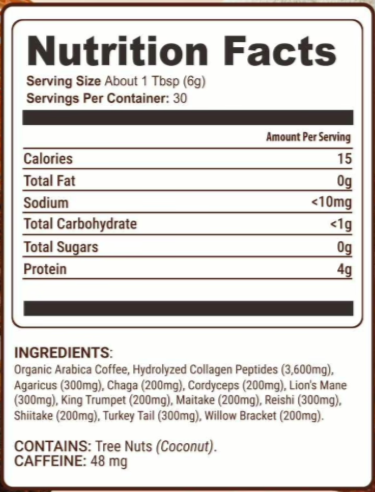 Bryt Better Coffee Ingredients