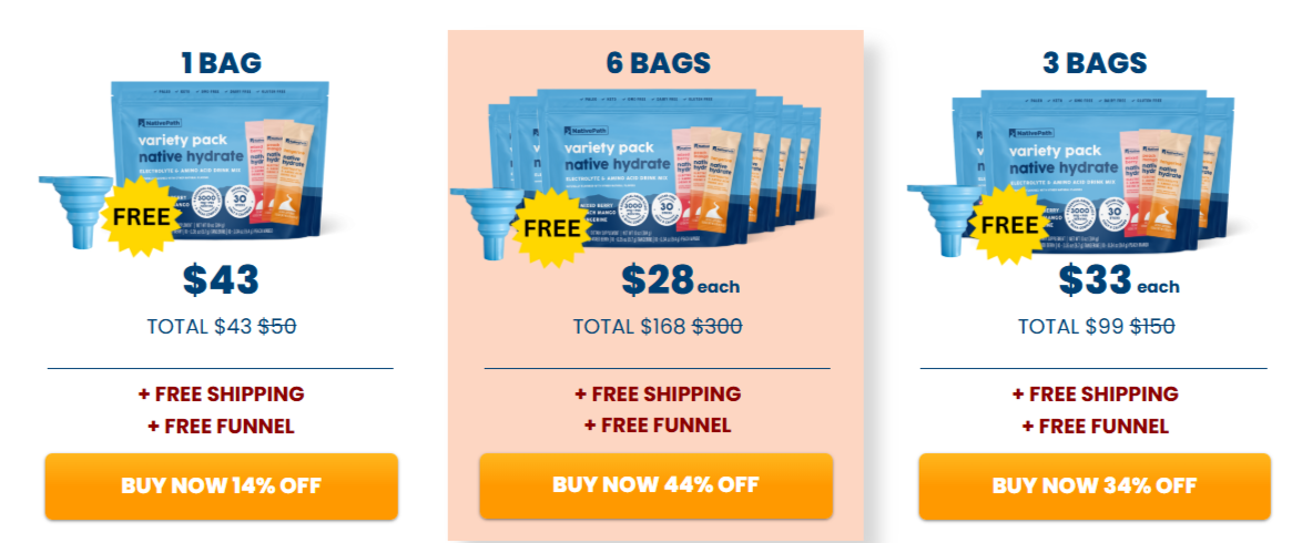 NativePath Hydrate Stick Packs Price