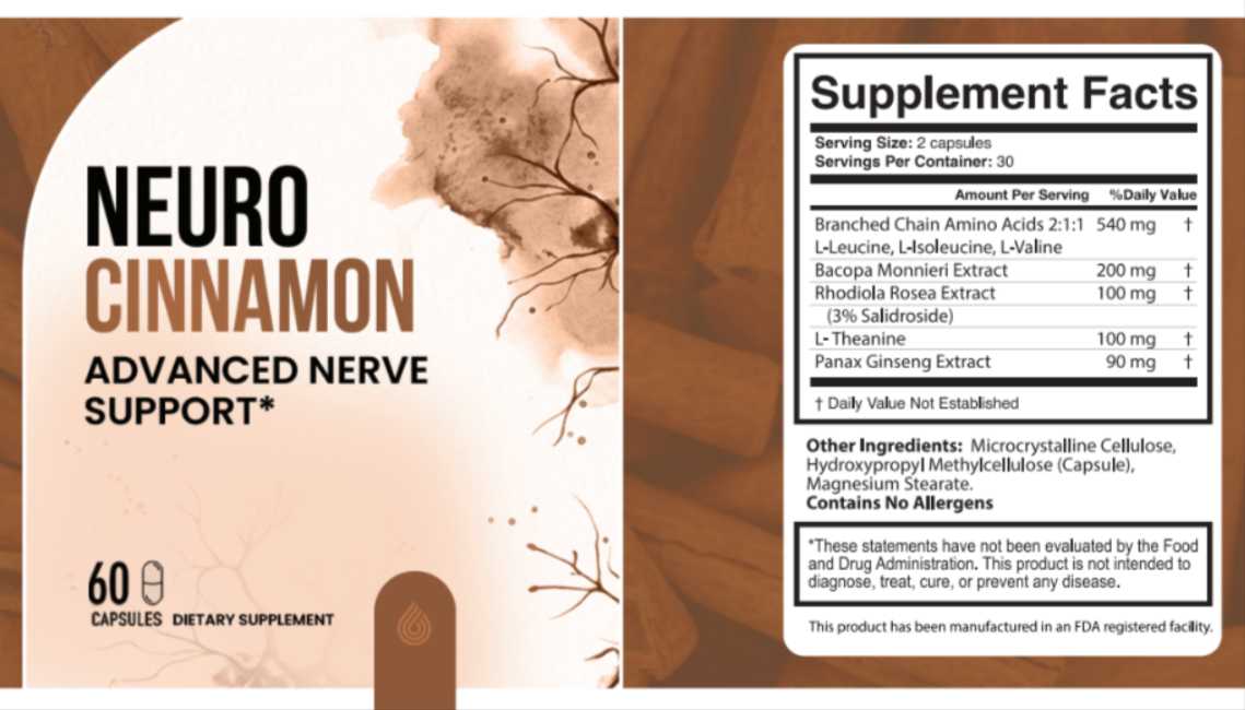 Neuro Cinnamon Supplement Facts